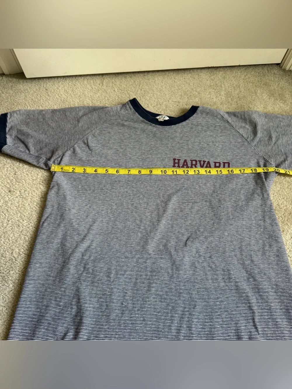 Vintage Champion Striped Harvard Ringer Tee 1970s Made in the USA Cotton - Picture 4 of 12